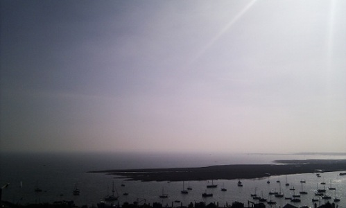 Leigh-on-sea: vast expanse of sky with boats on the water